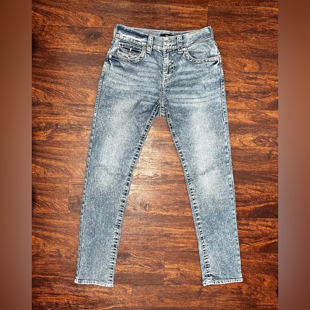 True Religion Geno Jeans Men's Size 30 Flap Big T Relaxed Slim Denim Preowned